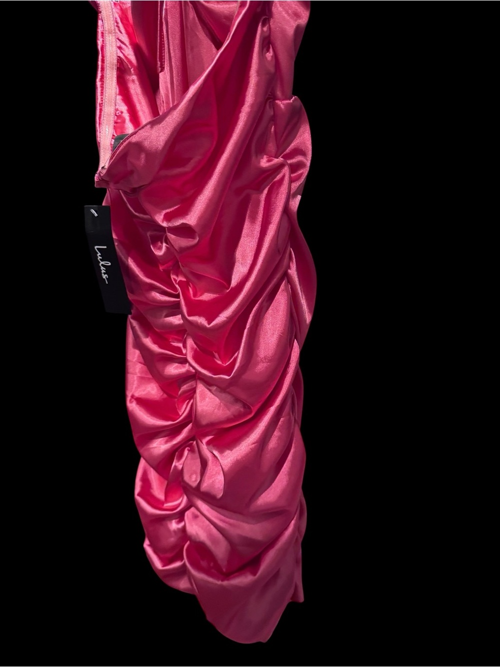 61.Lulus Satin Ruched Halter Mini Dress NWT - Picture 5 of 6